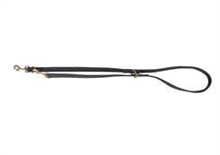 Pure justerbar hundesnor  læder S–M  2m 15mm - Sort